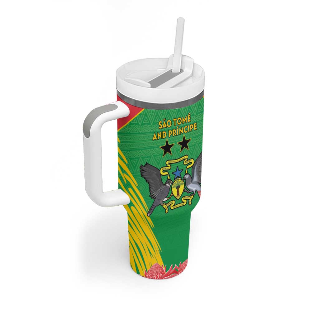 Personalised Sao Tome and Principe Tumbler With Handle Coat Of Arms With Porcelana Rose - Wonder Print Shop