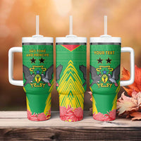 Personalised Sao Tome and Principe Tumbler With Handle Coat Of Arms With Porcelana Rose - Wonder Print Shop