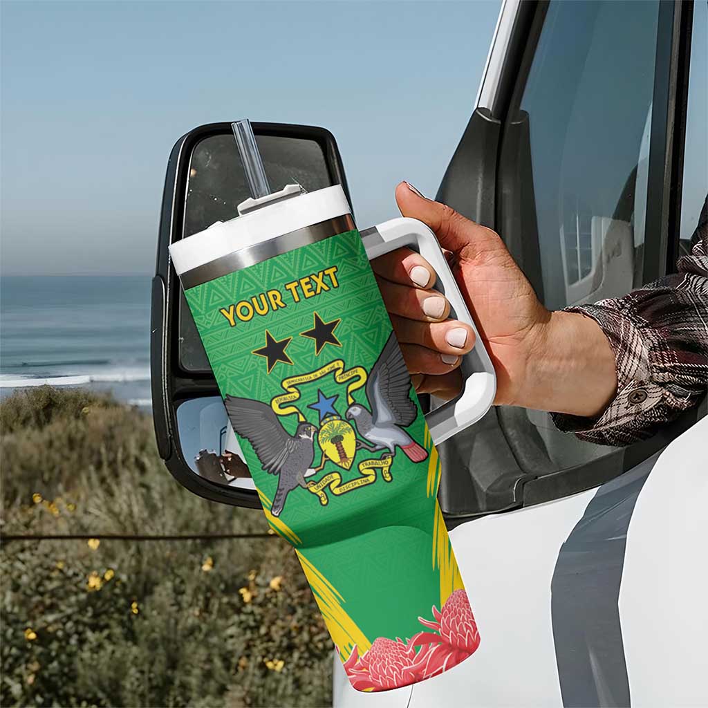 Personalised Sao Tome and Principe Tumbler With Handle Coat Of Arms With Porcelana Rose - Wonder Print Shop
