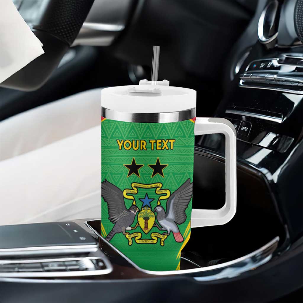 Personalised Sao Tome and Principe Tumbler With Handle Coat Of Arms With Porcelana Rose - Wonder Print Shop
