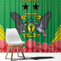 Personalised Sao Tome and Principe Window Curtain Coat Of Arms With Porcelana Rose - Wonder Print Shop