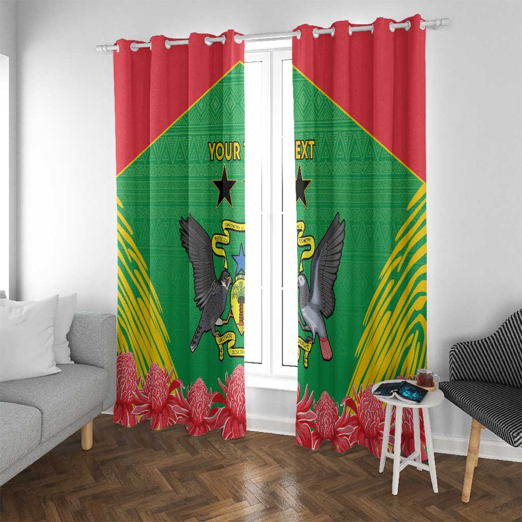 Personalised Sao Tome and Principe Window Curtain Coat Of Arms With Porcelana Rose - Wonder Print Shop