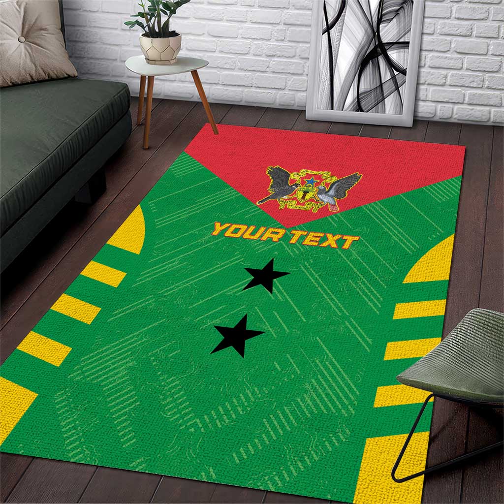 Custom Sao Tome and Principe Football Area Rug Go Champions - Green Ver - Wonder Print Shop