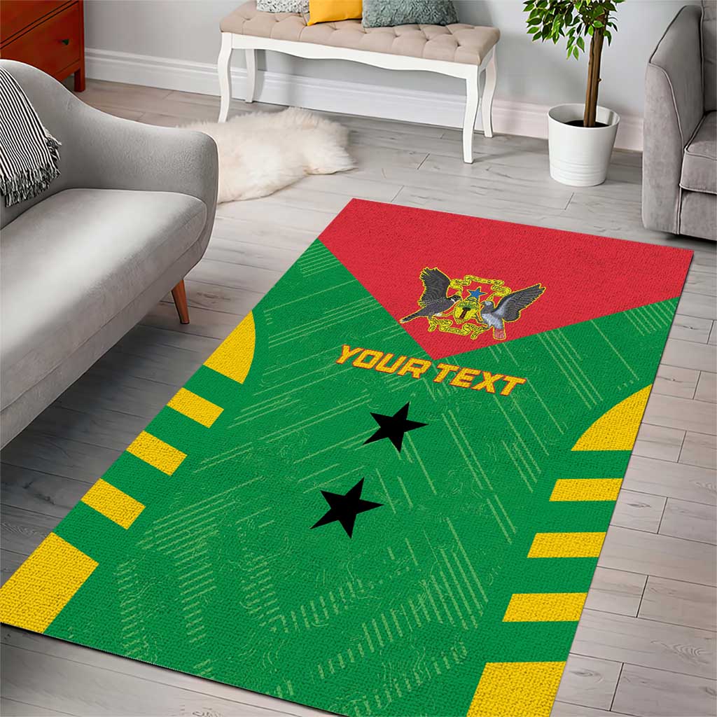 Custom Sao Tome and Principe Football Area Rug Go Champions - Green Ver - Wonder Print Shop