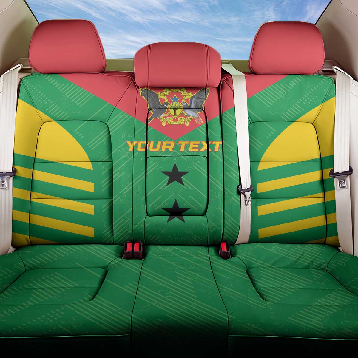 Custom Sao Tome and Principe Football Back Car Seat Cover Go Champions - Green Ver - Wonder Print Shop