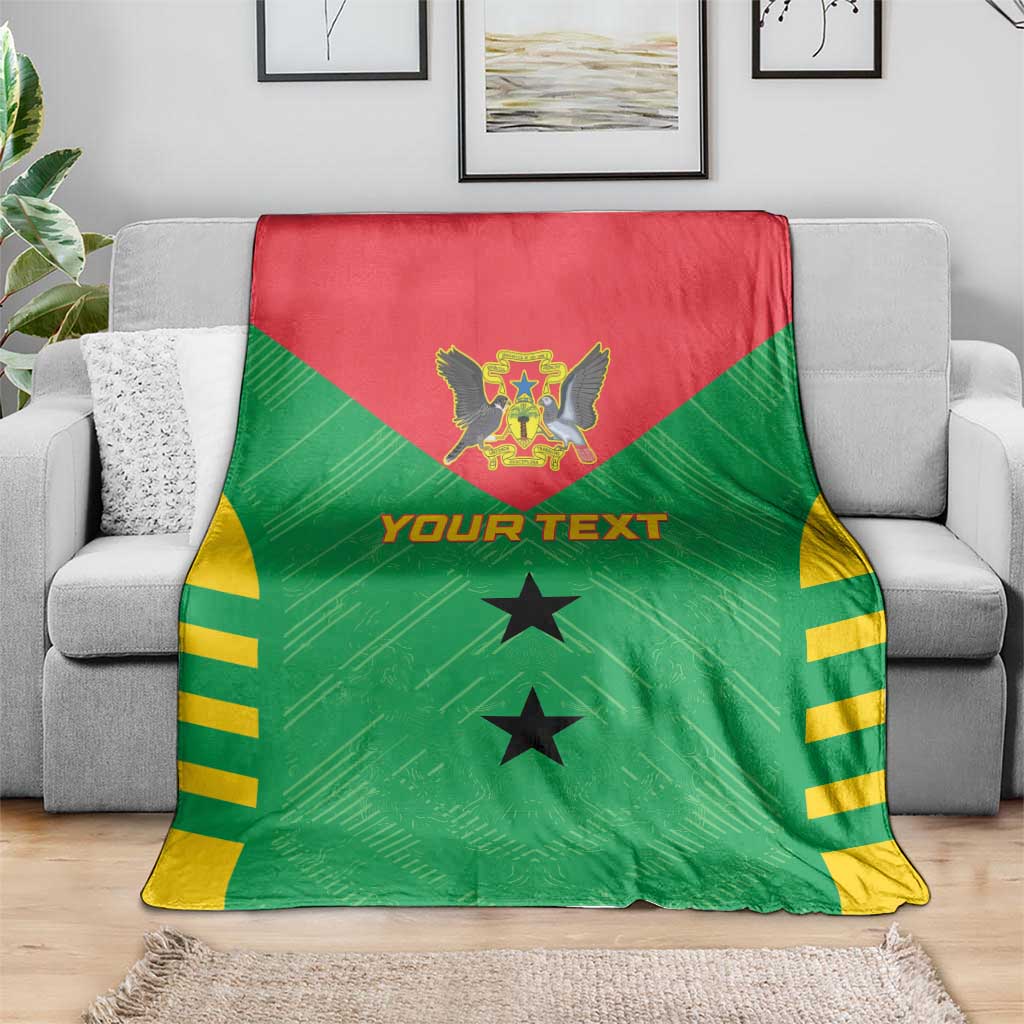 Custom Sao Tome and Principe Football Blanket Go Champions - Green Ver
