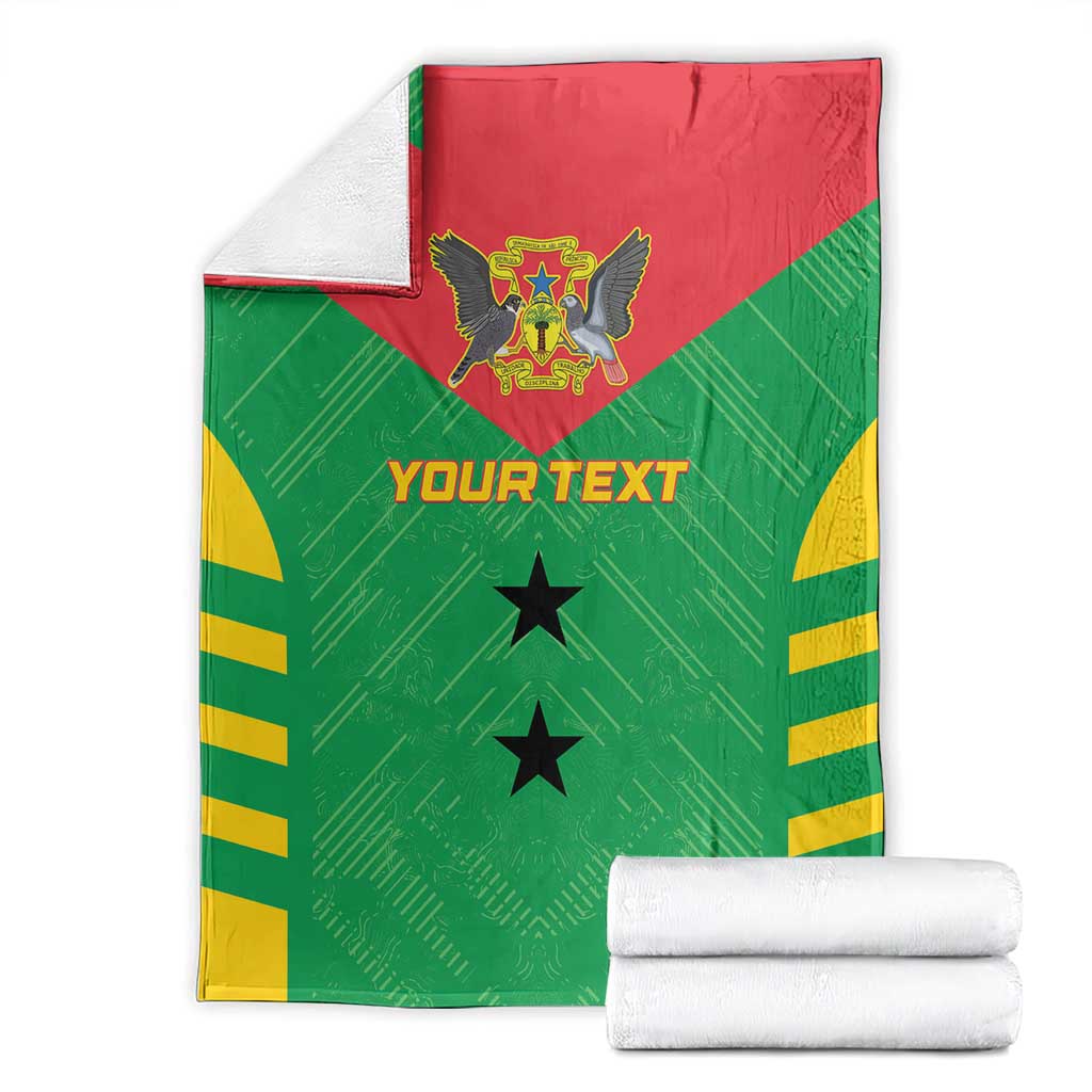 Custom Sao Tome and Principe Football Blanket Go Champions - Green Ver