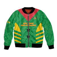 Custom Sao Tome and Principe Football Bomber Jacket Go Champions - Green Ver - Wonder Print Shop