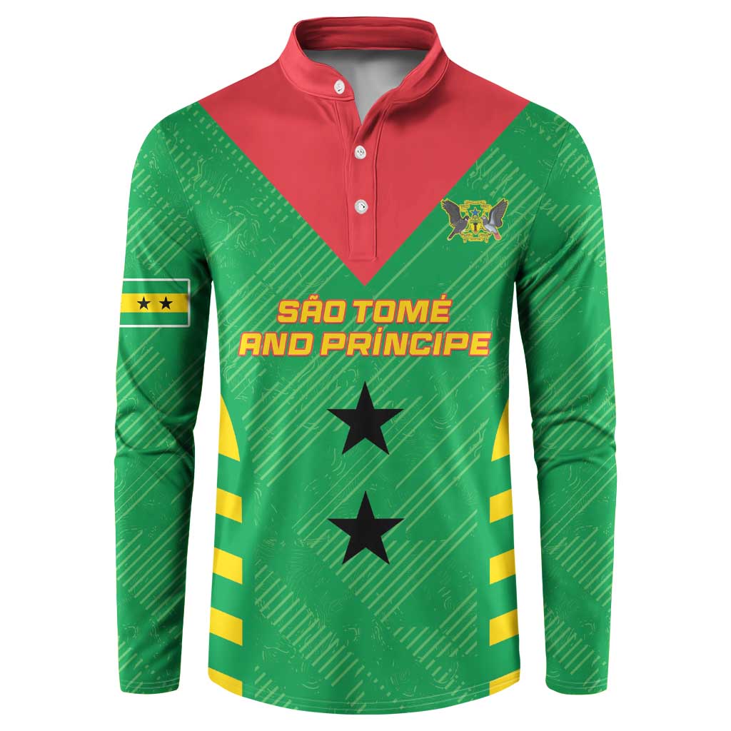 Custom Sao Tome and Principe Football Button Sweatshirt Go Champions - Green Ver - Wonder Print Shop