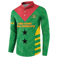 Custom Sao Tome and Principe Football Button Sweatshirt Go Champions - Green Ver - Wonder Print Shop