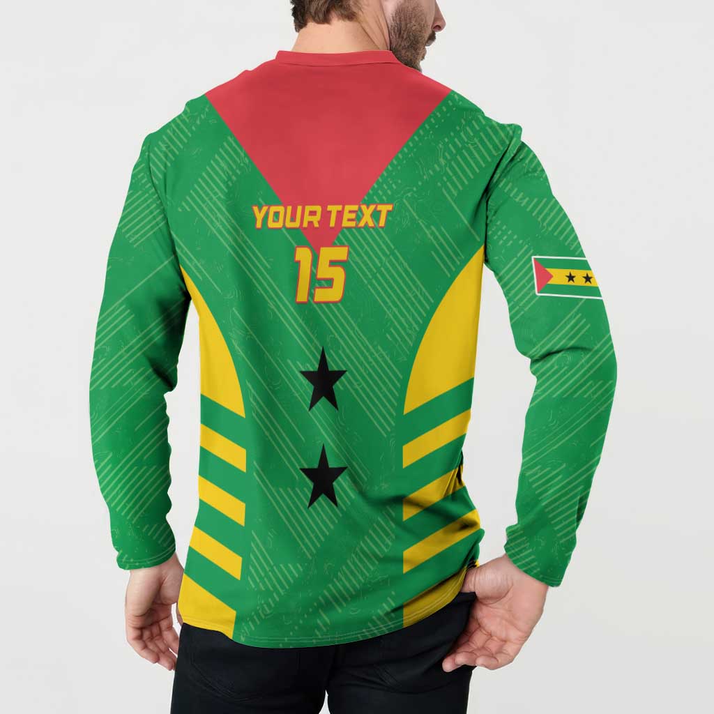 Custom Sao Tome and Principe Football Button Sweatshirt Go Champions - Green Ver - Wonder Print Shop