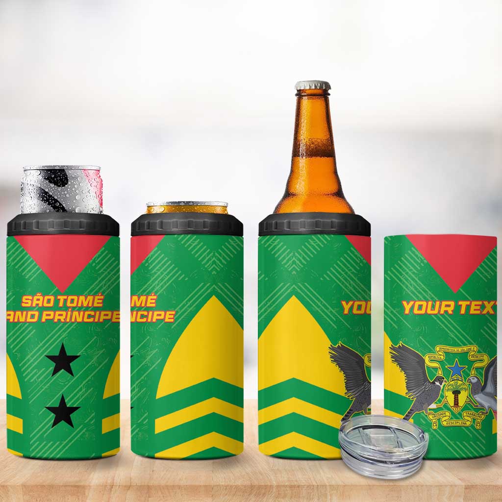Custom Sao Tome and Principe Football 4 in 1 Can Cooler Tumbler Go Champions - Green Color