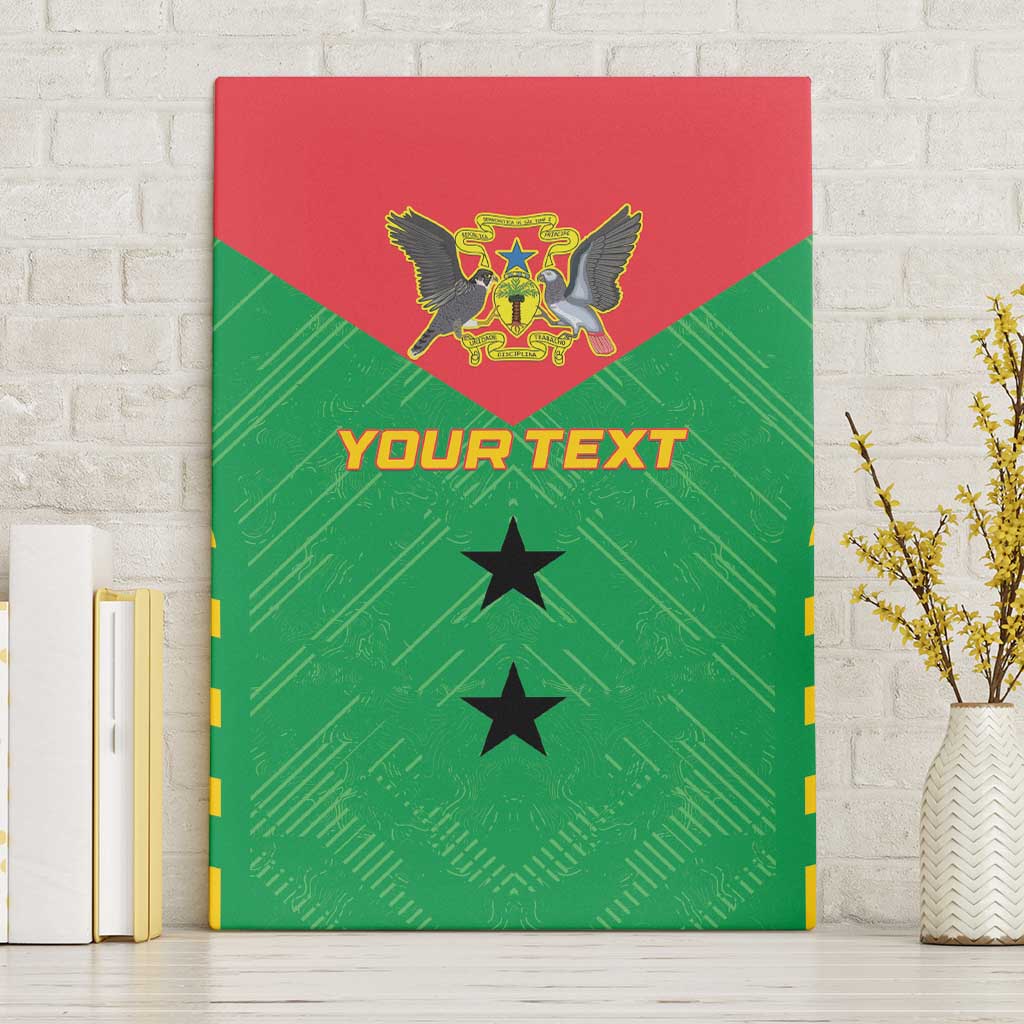 Custom Sao Tome and Principe Football Canvas Wall Art Go Champions - Green Ver - Wonder Print Shop
