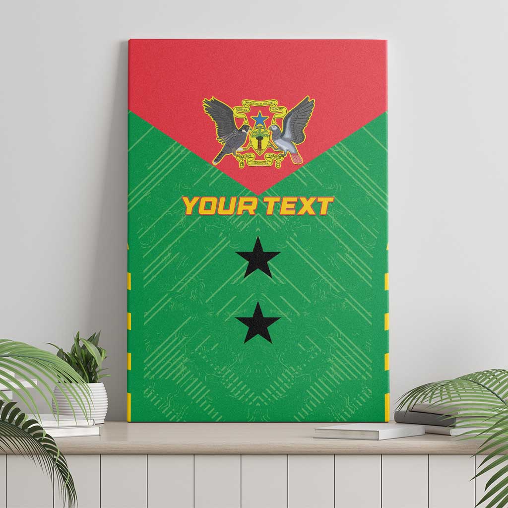 Custom Sao Tome and Principe Football Canvas Wall Art Go Champions - Green Ver - Wonder Print Shop