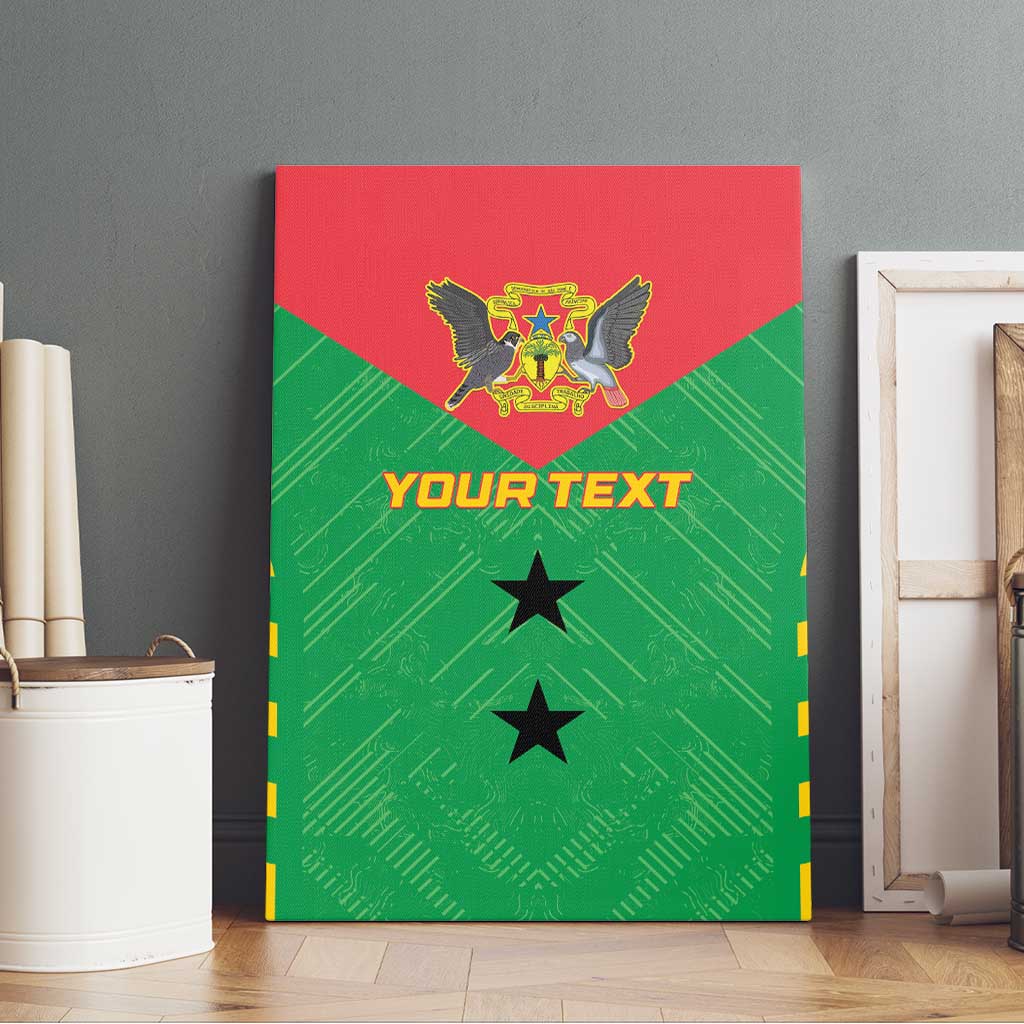 Custom Sao Tome and Principe Football Canvas Wall Art Go Champions - Green Ver - Wonder Print Shop