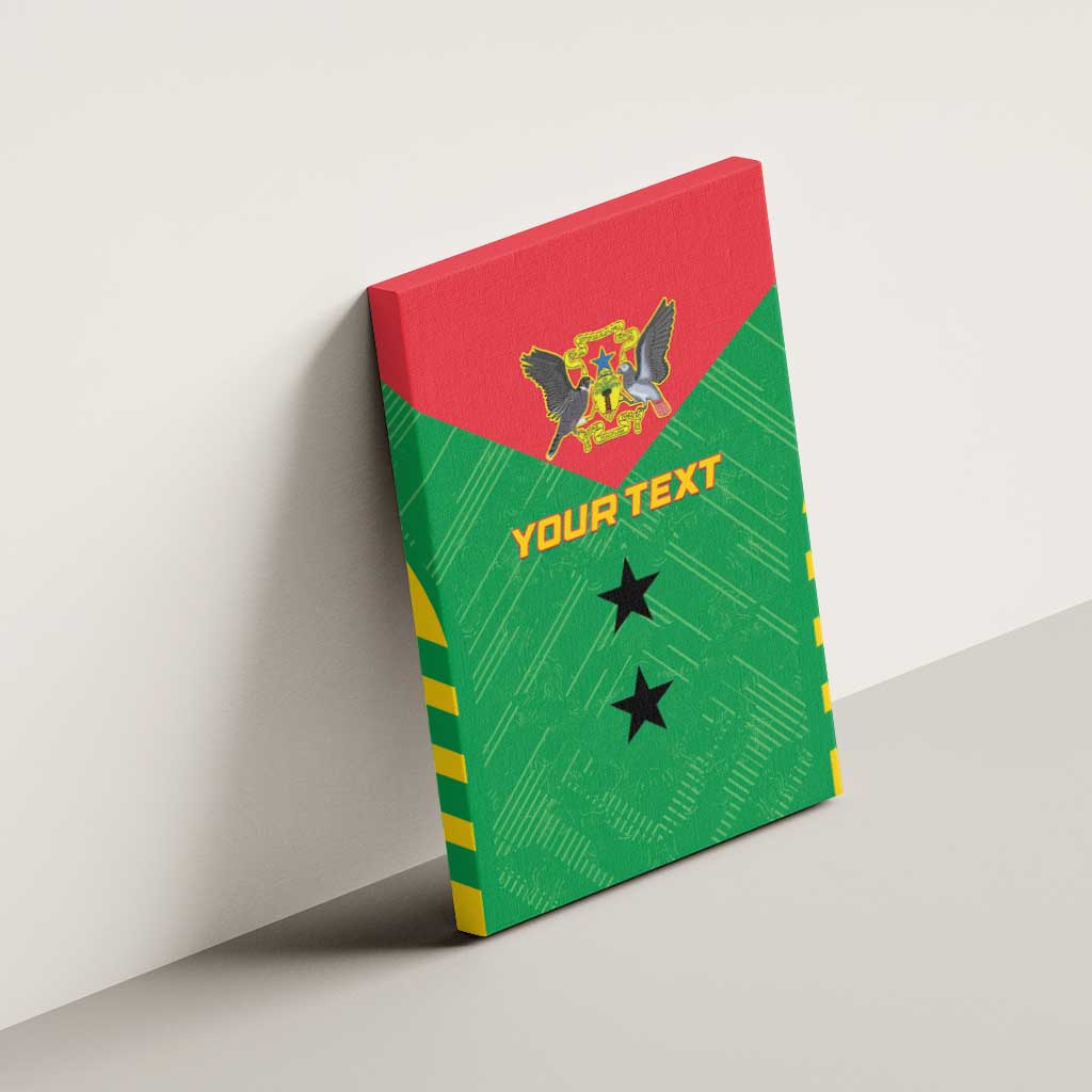 Custom Sao Tome and Principe Football Canvas Wall Art Go Champions - Green Ver - Wonder Print Shop