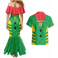 Custom Sao Tome and Principe Football Couples Matching Mermaid Dress and Hawaiian Shirt Go Champions - Green Ver