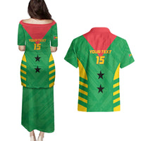 Custom Sao Tome and Principe Football Couples Matching Puletasi and Hawaiian Shirt Go Champions - Green Ver
