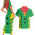 Custom Sao Tome and Principe Football Couples Matching Short Sleeve Bodycon Dress and Hawaiian Shirt Go Champions - Green Ver