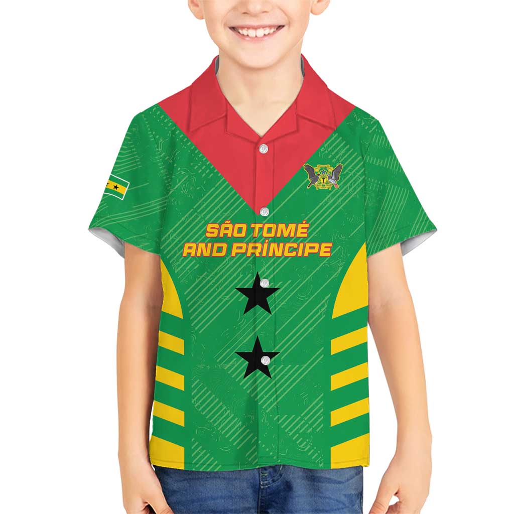 Custom Sao Tome and Principe Football Family Matching Puletasi and Hawaiian Shirt Go Champions - Green Ver