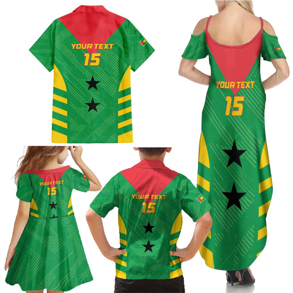 Custom Sao Tome and Principe Football Family Matching Summer Maxi Dress and Hawaiian Shirt Go Champions - Green Ver - Wonder Print Shop