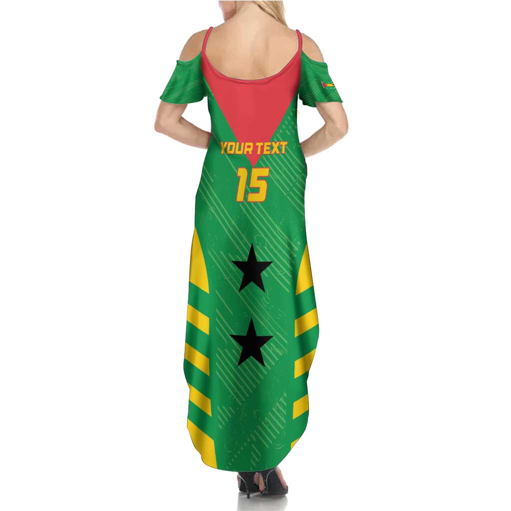 Custom Sao Tome and Principe Football Family Matching Summer Maxi Dress and Hawaiian Shirt Go Champions - Green Ver - Wonder Print Shop