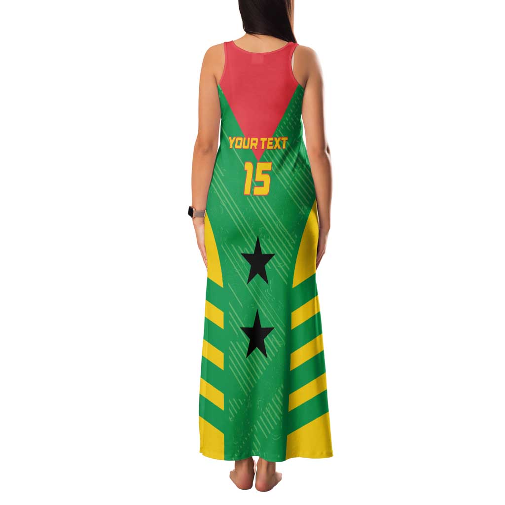 Custom Sao Tome and Principe Football Family Matching Tank Maxi Dress and Hawaiian Shirt Go Champions - Green Ver - Wonder Print Shop