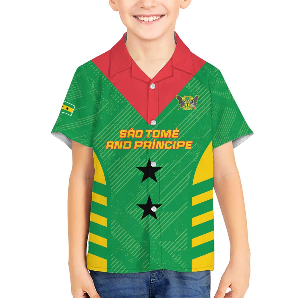 Custom Sao Tome and Principe Football Kid Hawaiian Shirt Go Champions - Green Ver - Wonder Print Shop