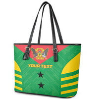 Custom Sao Tome and Principe Football Leather Tote Bag Go Champions - Green Ver