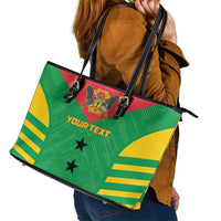 Custom Sao Tome and Principe Football Leather Tote Bag Go Champions - Green Ver