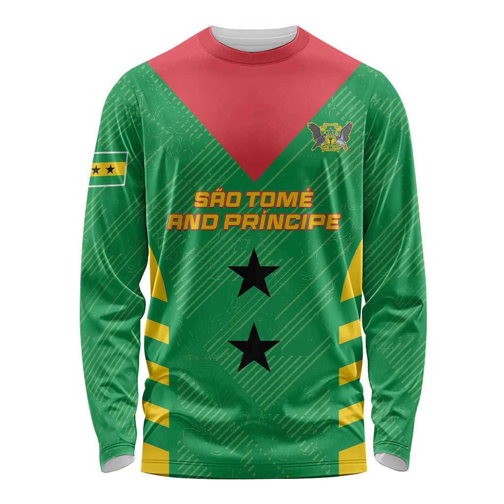Custom Sao Tome and Principe Football Long Sleeve Shirt Go Champions - Green Ver - Wonder Print Shop