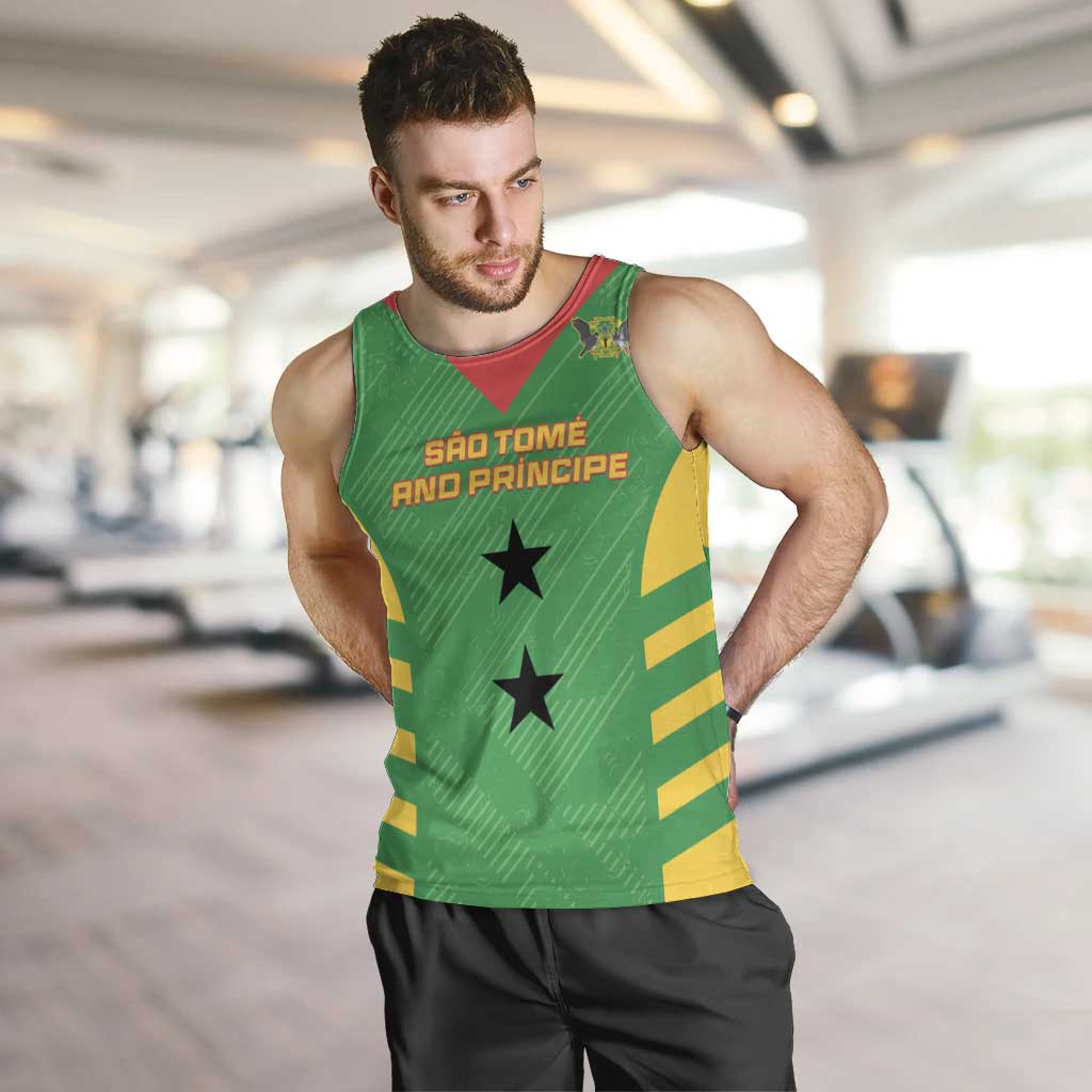 Custom Sao Tome and Principe Football Men Tank Top Go Champions - Green Ver - Wonder Print Shop