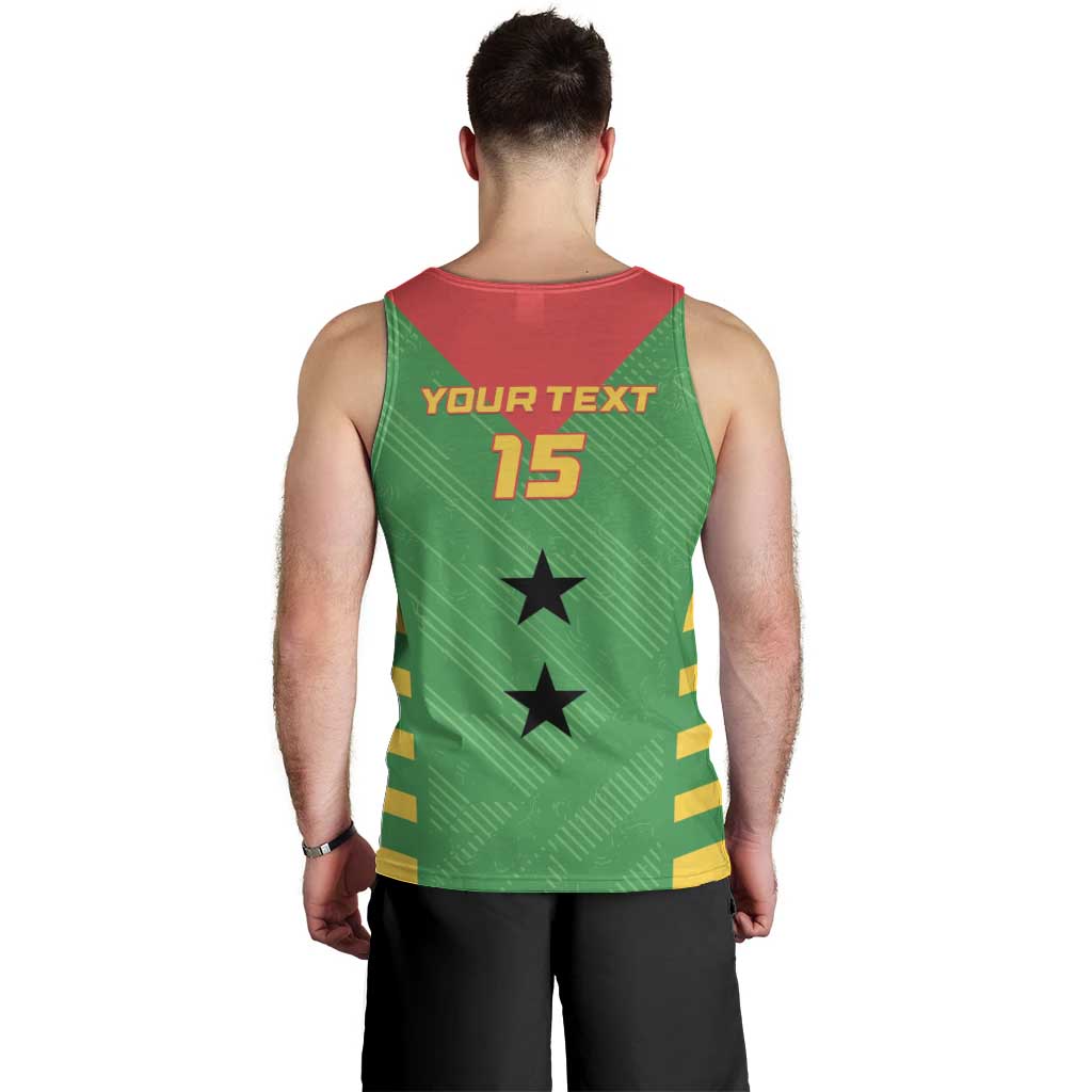 Custom Sao Tome and Principe Football Men Tank Top Go Champions - Green Ver - Wonder Print Shop