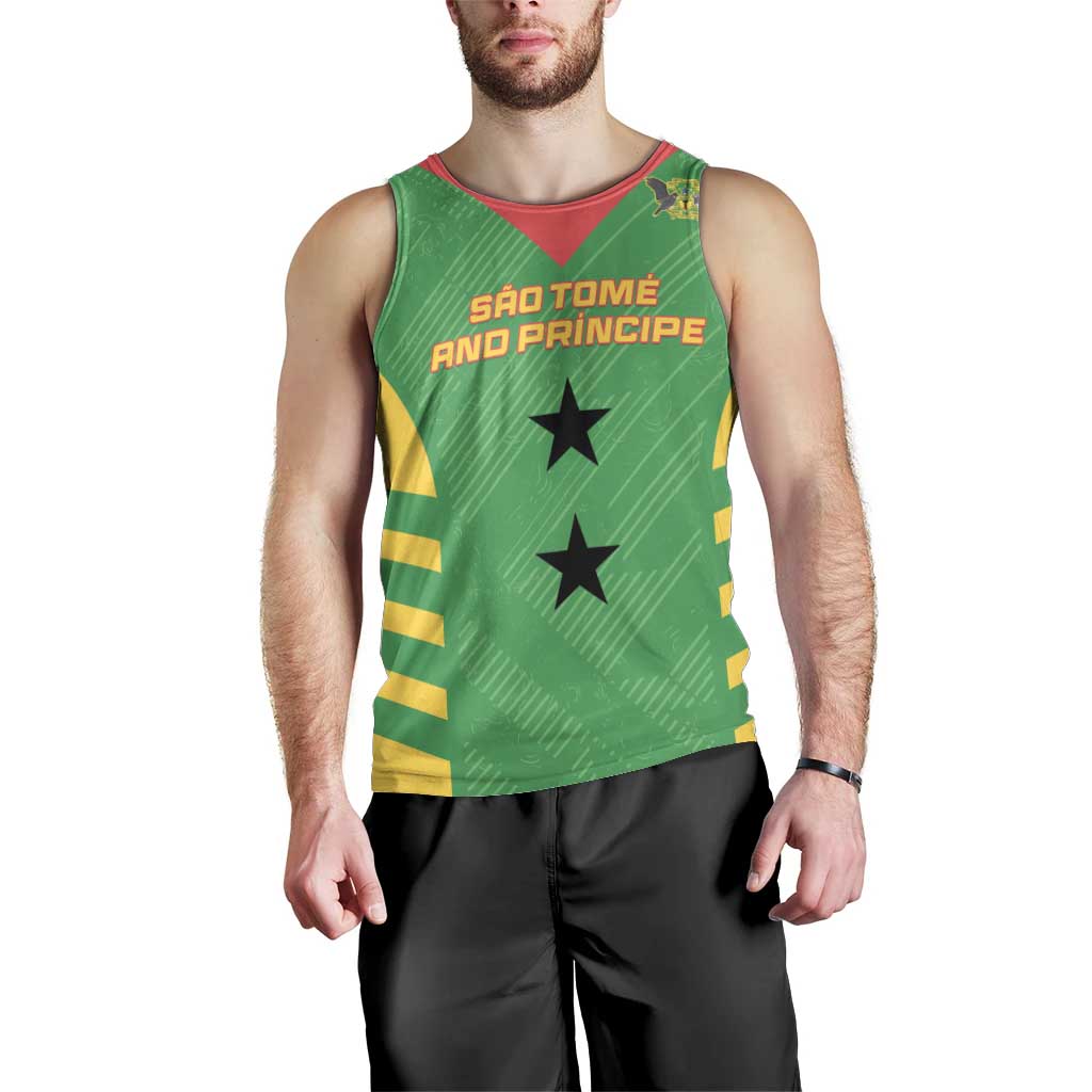 Custom Sao Tome and Principe Football Men Tank Top Go Champions - Green Ver - Wonder Print Shop