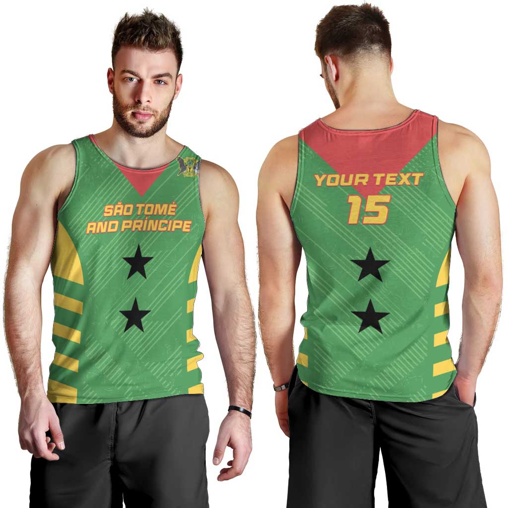 Custom Sao Tome and Principe Football Men Tank Top Go Champions - Green Ver - Wonder Print Shop