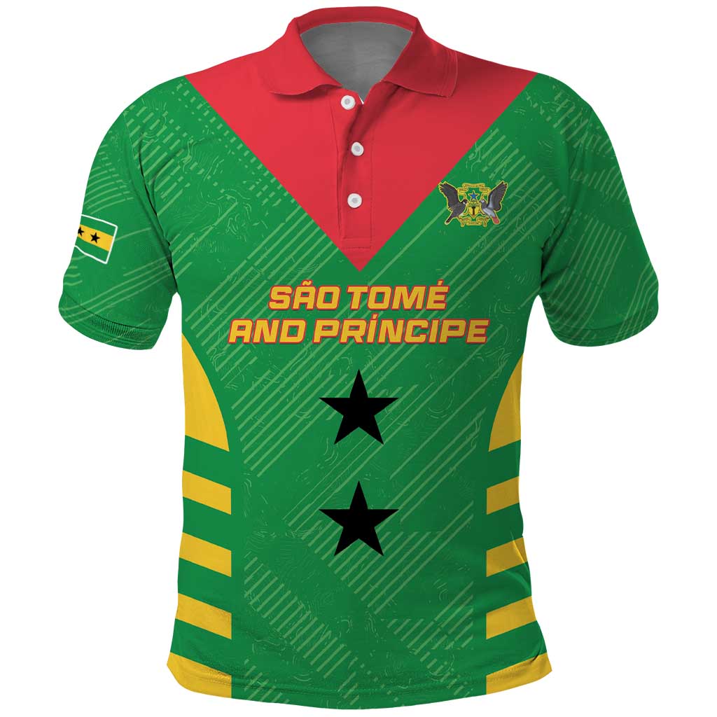 Custom Sao Tome and Principe Football Polo Shirt Go Champions - Green Ver - Wonder Print Shop