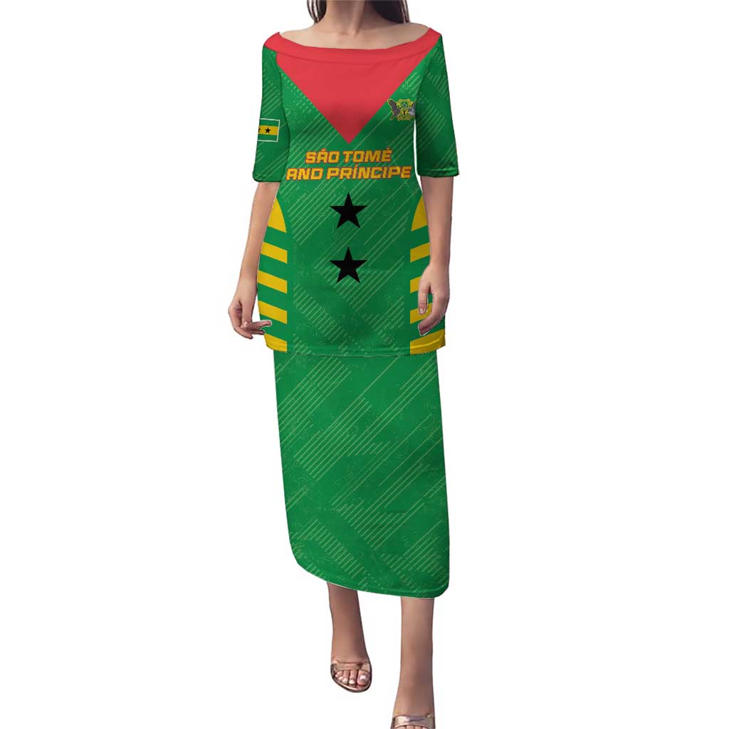 Custom Sao Tome and Principe Football Puletasi Go Champions - Green Ver - Wonder Print Shop