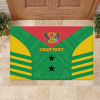Custom Sao Tome and Principe Football Rubber Doormat Go Champions - Green Ver - Wonder Print Shop