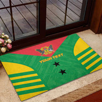 Custom Sao Tome and Principe Football Rubber Doormat Go Champions - Green Ver - Wonder Print Shop
