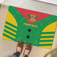 Custom Sao Tome and Principe Football Rubber Doormat Go Champions - Green Ver - Wonder Print Shop