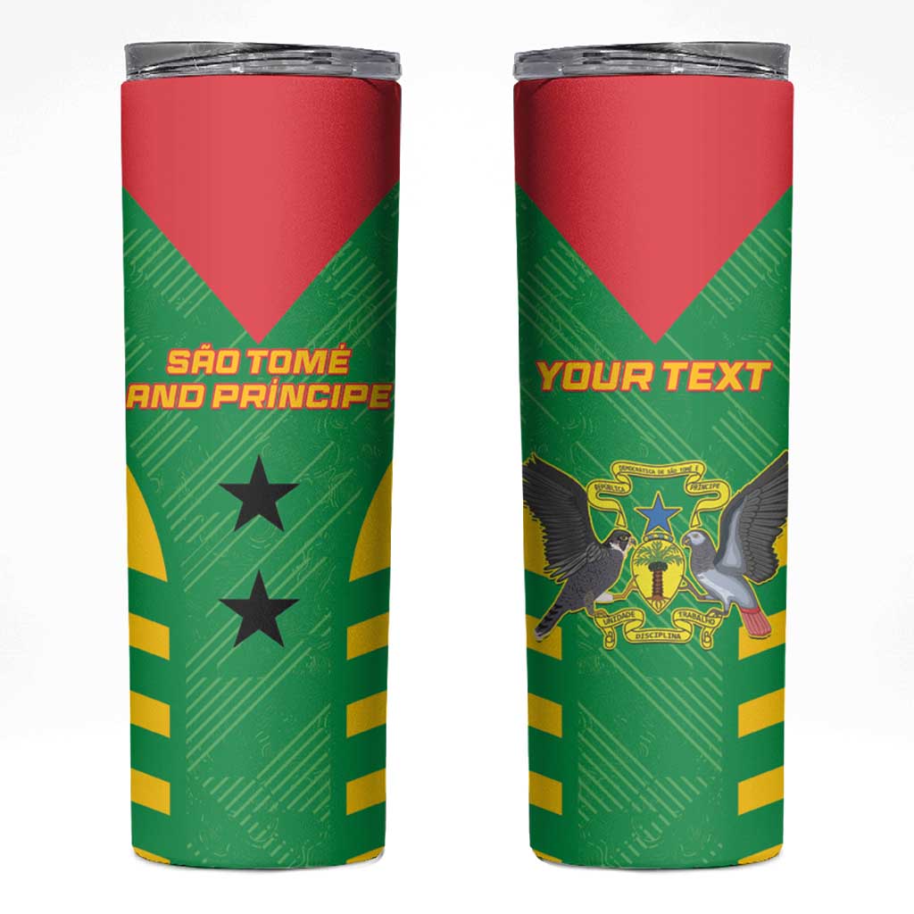 Custom Sao Tome and Principe Football Skinny Tumbler Go Champions - Green Color - Wonder Print Shop