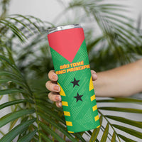 Custom Sao Tome and Principe Football Skinny Tumbler Go Champions - Green Color - Wonder Print Shop