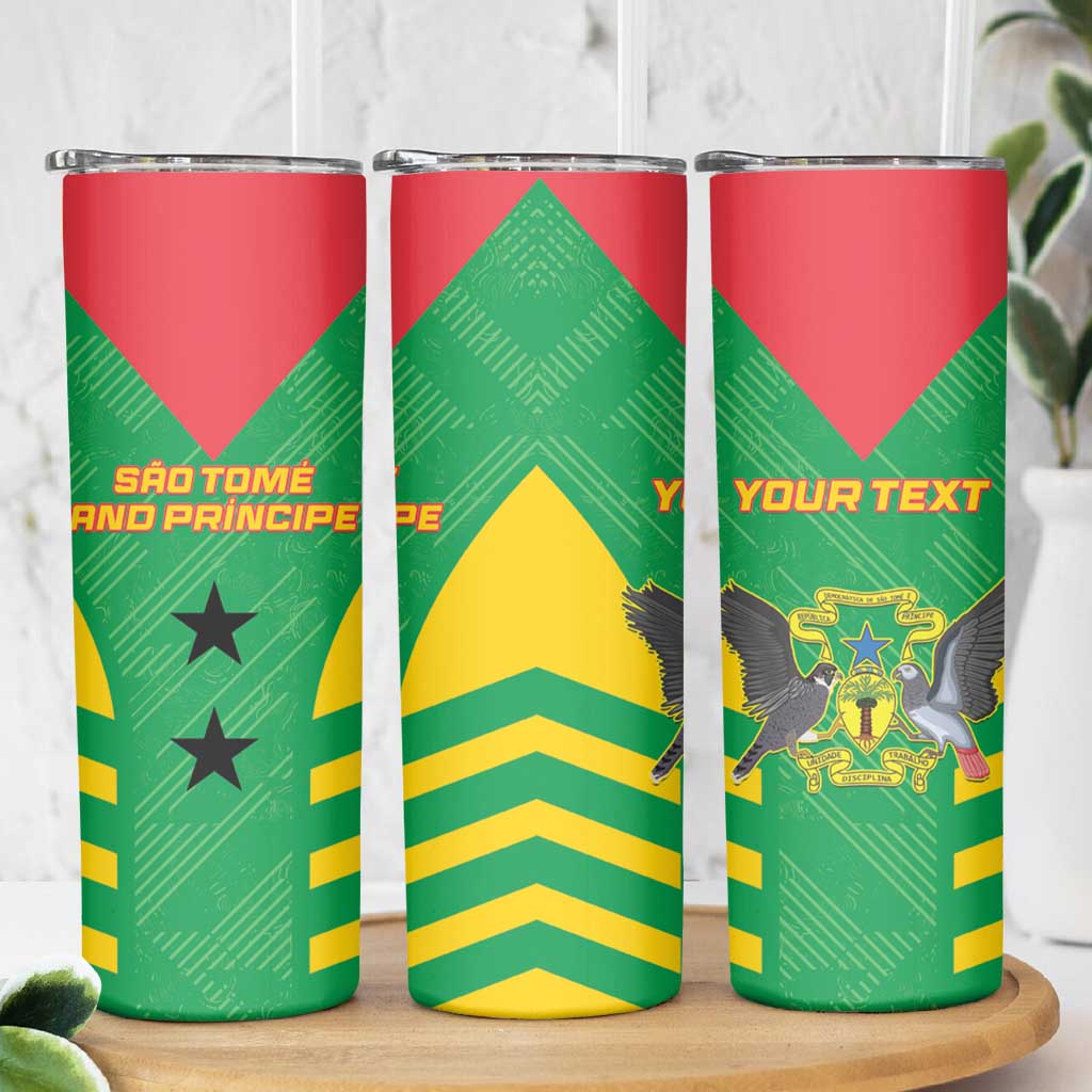 Custom Sao Tome and Principe Football Skinny Tumbler Go Champions - Green Color - Wonder Print Shop