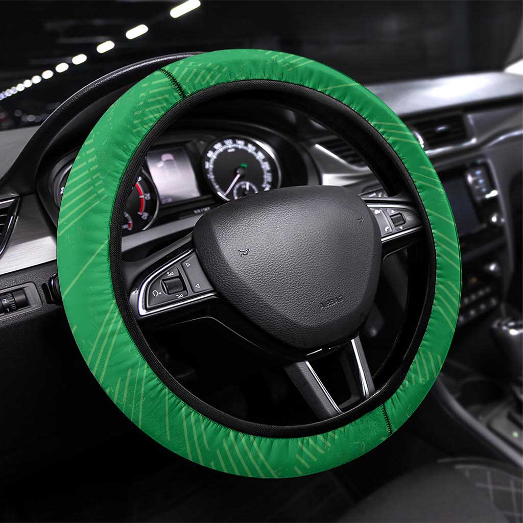Sao Tome and Principe Football Steering Wheel Cover Go Champions - Green Ver - Wonder Print Shop