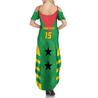 Custom Sao Tome and Principe Football Summer Maxi Dress Go Champions - Green Ver - Wonder Print Shop