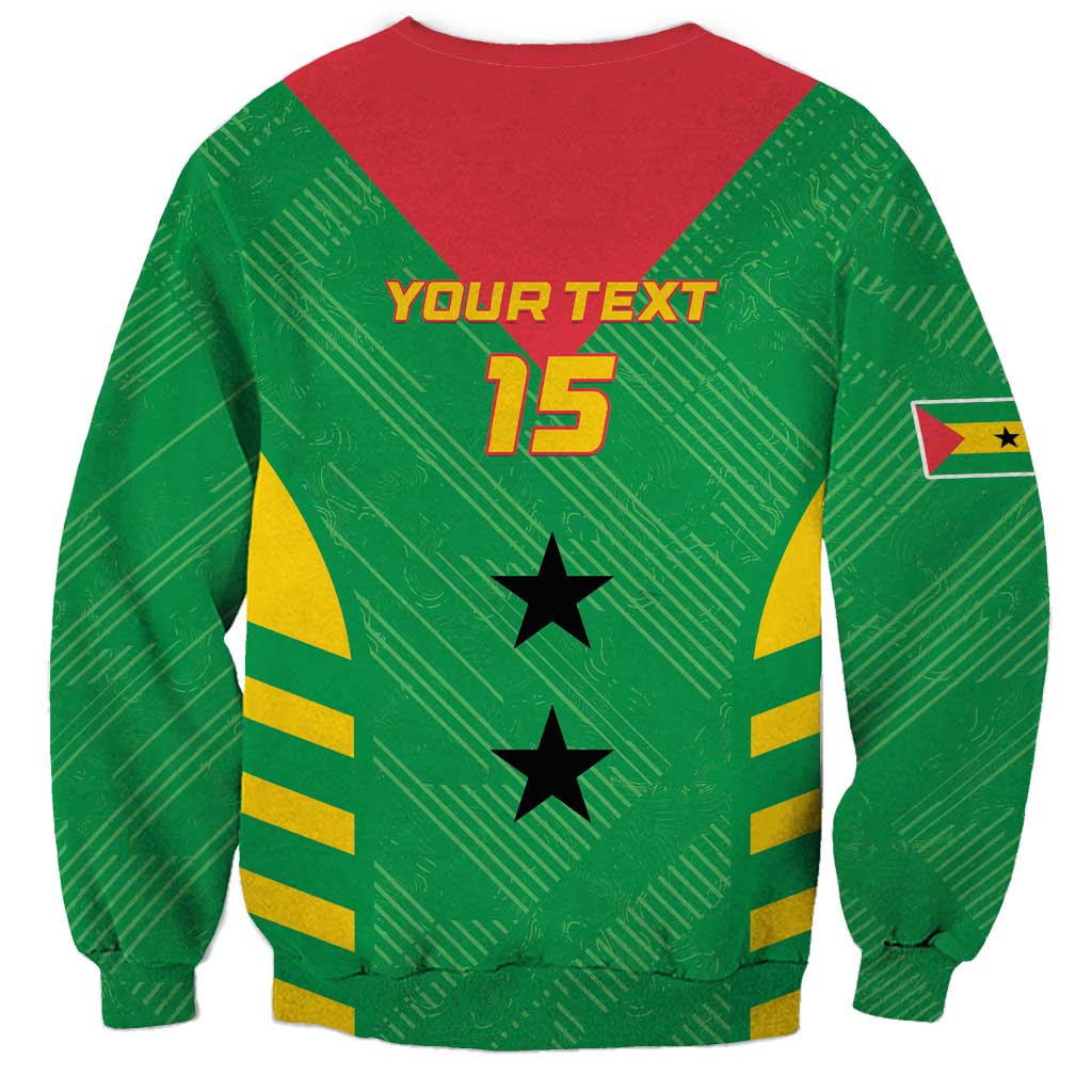 Custom Sao Tome and Principe Football Sweatshirt Go Champions - Green Ver - Wonder Print Shop