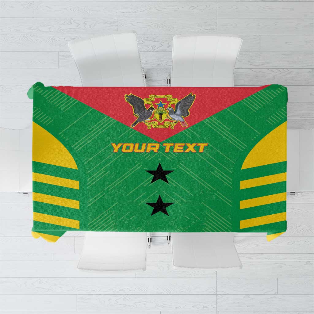 Custom Sao Tome and Principe Football Tablecloth Go Champions - Green Ver - Wonder Print Shop