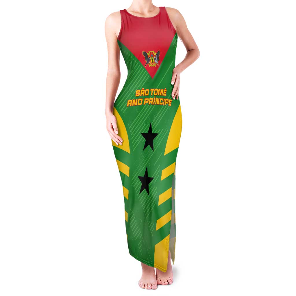 Custom Sao Tome and Principe Football Tank Maxi Dress Go Champions - Green Ver - Wonder Print Shop