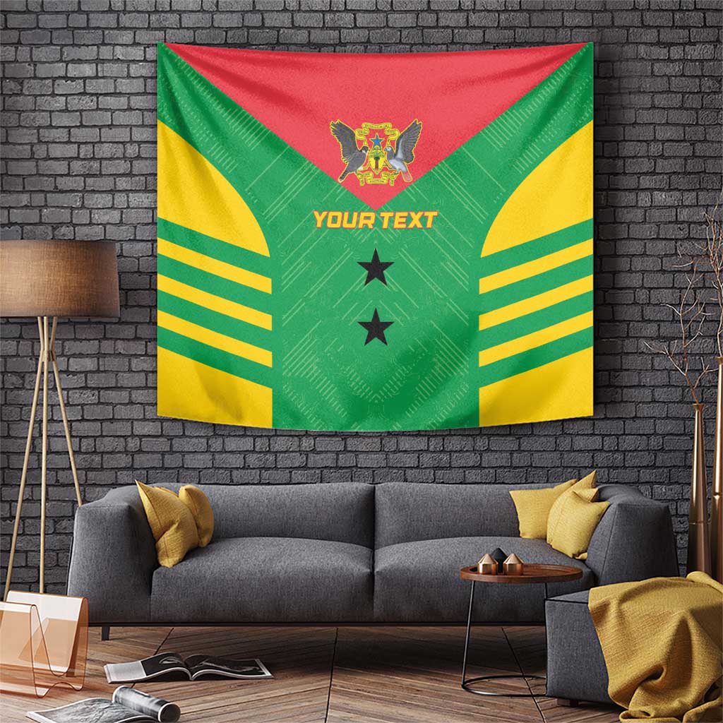 Custom Sao Tome and Principe Football Tapestry Go Champions - Green Ver - Wonder Print Shop