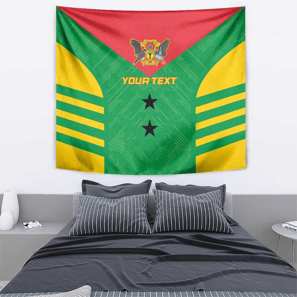 Custom Sao Tome and Principe Football Tapestry Go Champions - Green Ver - Wonder Print Shop